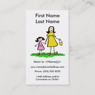 Mommy and Daughter Custom Calling Playdate Cards