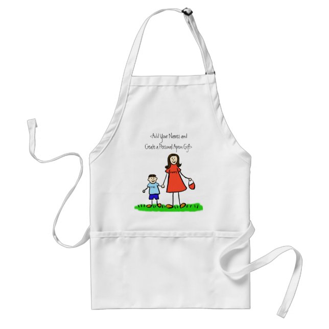 Mommy and Me Apron (Brunette -Customized Names) (Front)