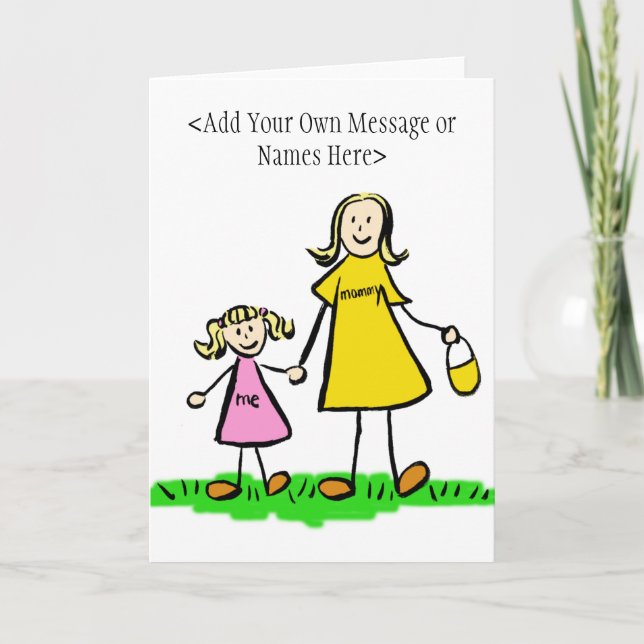 Mommy and Me Blonde Card (Customize Message) (Front)