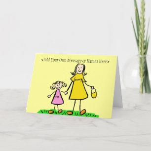 Mommy and Me Blonde Note Card (Customize Message)