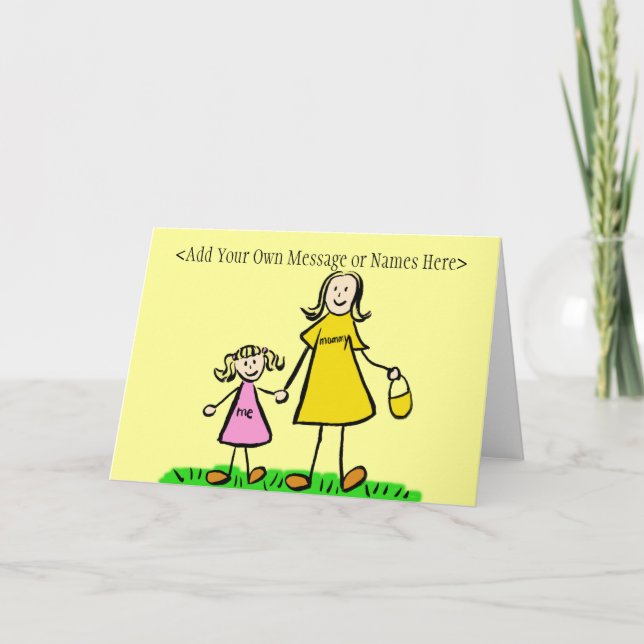 Mommy and Me Blonde Note Card (Customize Message) (Front)