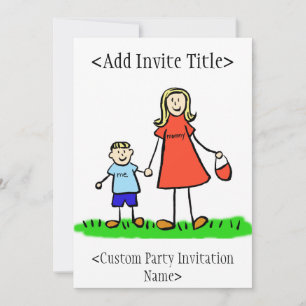 "Mommy and Me" Boy Invitation or Invites (Blonde)