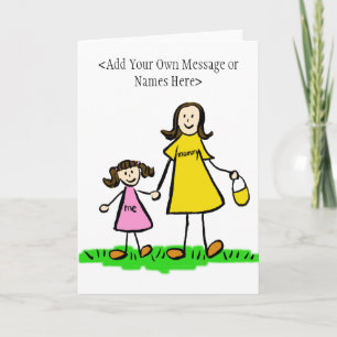 Mommy and Me Brunette Card (Customize Message)