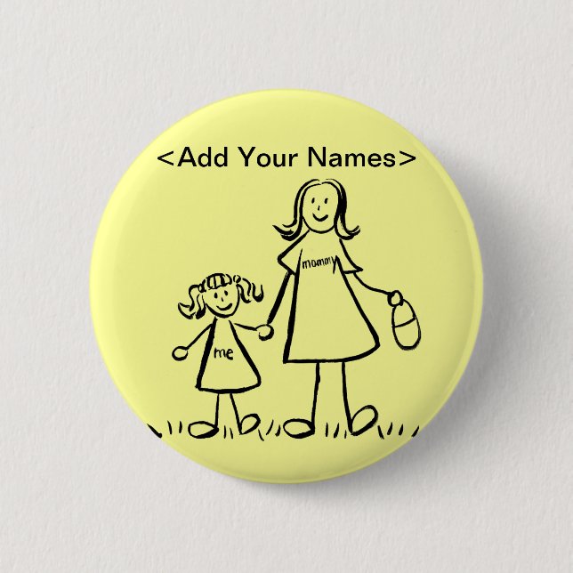 Mommy and Me Button (Customize Names) (Front)