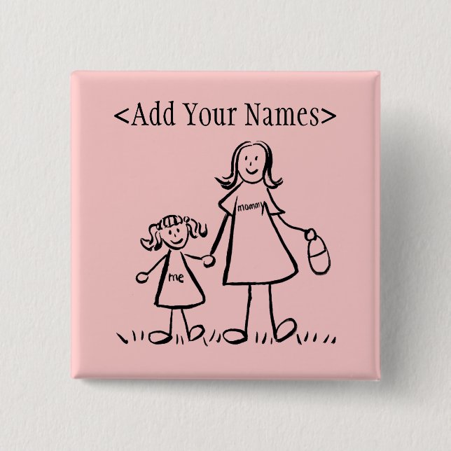Mommy and Me Button (Customize Names) (Front)