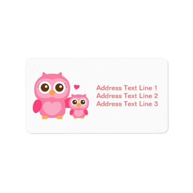 Mommy and Me, Cute Baby Owl, Pink Label (Front)