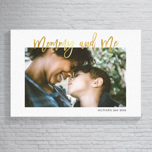 Mommy and Me Gold Script Photo Mother's Day Gift Canvas Print
