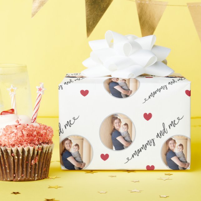 Mommy and Me Mother's Day Custom Photo Wrapping Paper (Birthday Party)
