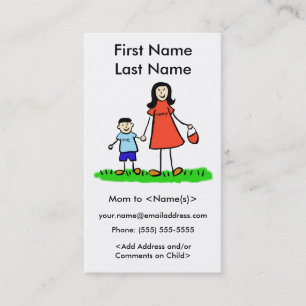 Mommy and Son Custom Photo Calling Playdate Cards