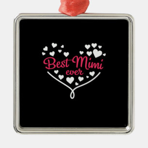 Mommy Art Best Mimi Ever Metal Ornament
