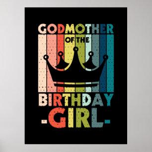 Mommy Art Godmother Of The Birthday Girl Poster