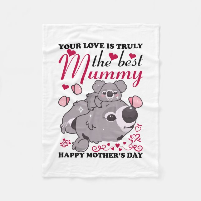 Mommy Art The Best Mommy Fleece Blanket (Front)