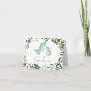 Mommy Baby Dinosaur Baby Shower Thank You Card