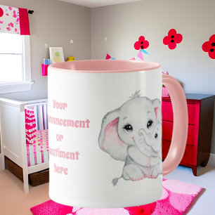 Mommy baby girl sentiment announcement mug