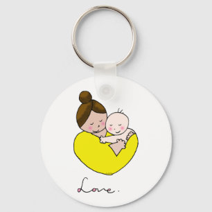 mommy & baby love keychain