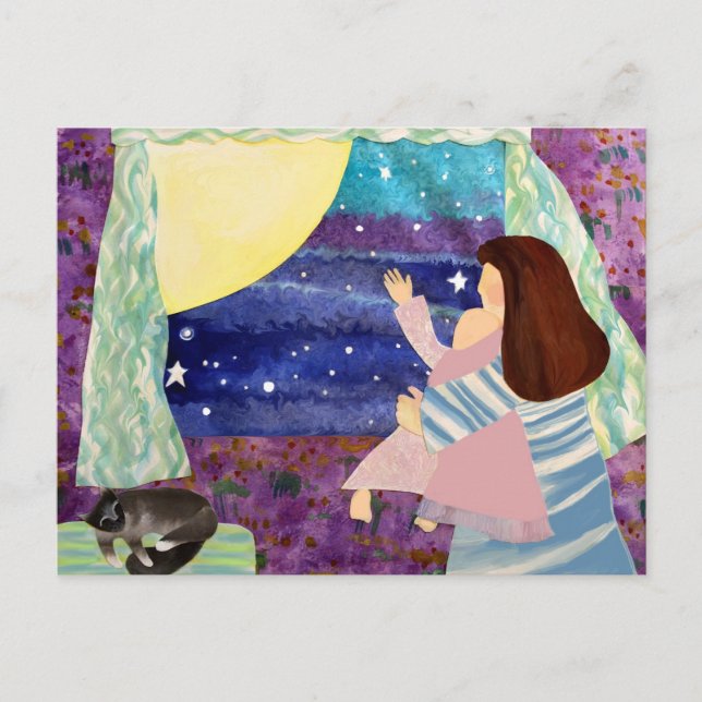 Mommy Baby Moon Night SOngs Postcard (Front)