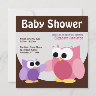 Mommy & Baby Owls - Baby Shower Invitations