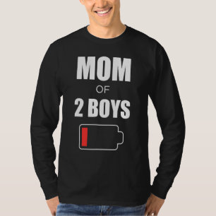 Mommy Battery Mother's Day Mom Of 2 Boys 1 T-Shirt