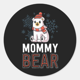 Mommy Bear Family Christmas S Polar Bear Holiday X Classic Round Sticker