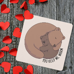 Mommy Bear Hugging Baby Bear Cub Mother's Day Card