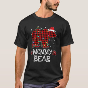 Mommy Bear Red Buffalo Plaid Mommy Bear Pajama T-Shirt