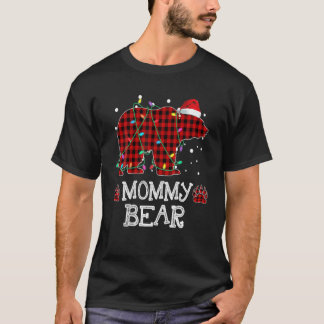 Mommy Bear Red Buffalo Plaid Mommy Bear Pajama T-Shirt