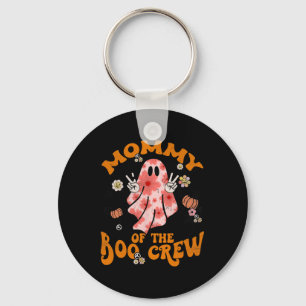 Mommy Boo Crew Groovy Matching Family Halloween Me Keychain