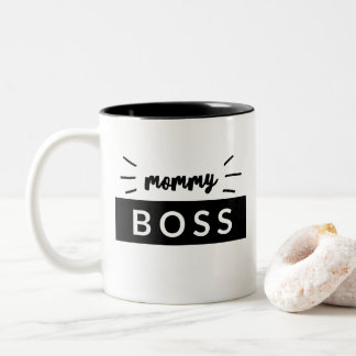 Mommy Boss Statement Matching Typography Two-Tone Coffee Mug