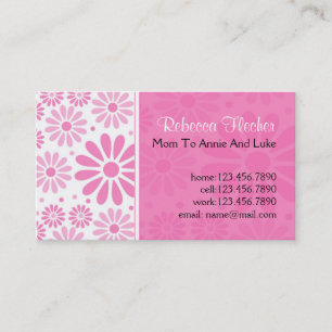 Mommy Business Cards - Pink Flowers