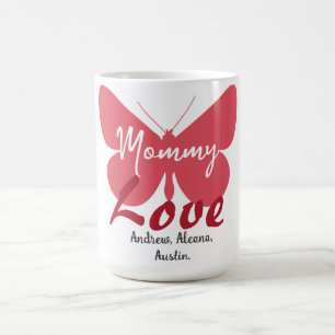 Mommy Butterfly Mom Names Personalized Customize Coffee Mug