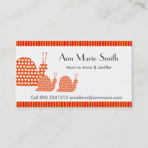 Mommy Calling Card Cute Snails