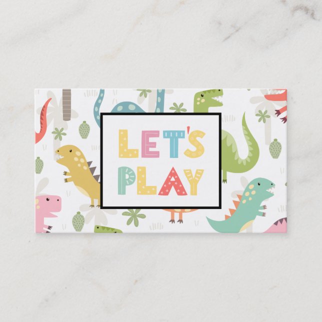 *~* Mommy Card - Play Date Card Colours Dinosaur (Front)