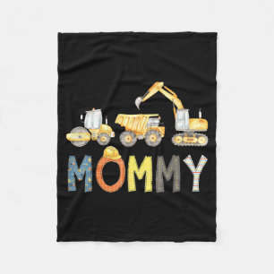Mommy Construction Excavator Birthday Boy Mothers Fleece Blanket