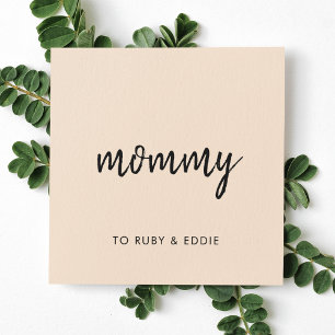Mommy Contact Card   Modern Peach Mom Calling Card