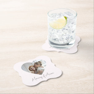 Mommy Custom Name & Photo Paper Coaster