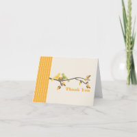 Mommy & Daddy Birds With Nest Fall Thank You Card