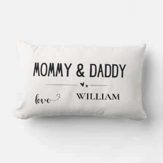 Mommy & Daddy Love - Custom Name Family Keepsake Lumbar Pillow