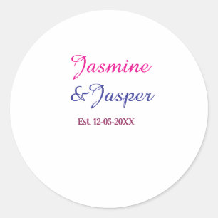 Mommy & Daddy new parents couple name est. year Classic Round Sticker