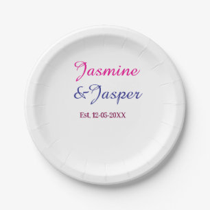 Mommy & Daddy new parents couple name est. year  Paper Plate