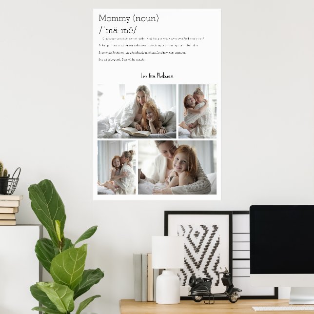 Mommy Definition Personalized 4 photo collage Poster (Home Office)