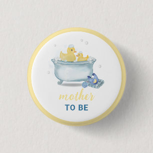 Mommy Duck Bathtub Mother To Be Baby Shower 1 Inch Round Button