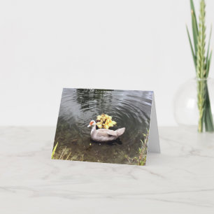 Mommy Duck with Ducklings Folded Thank You Card