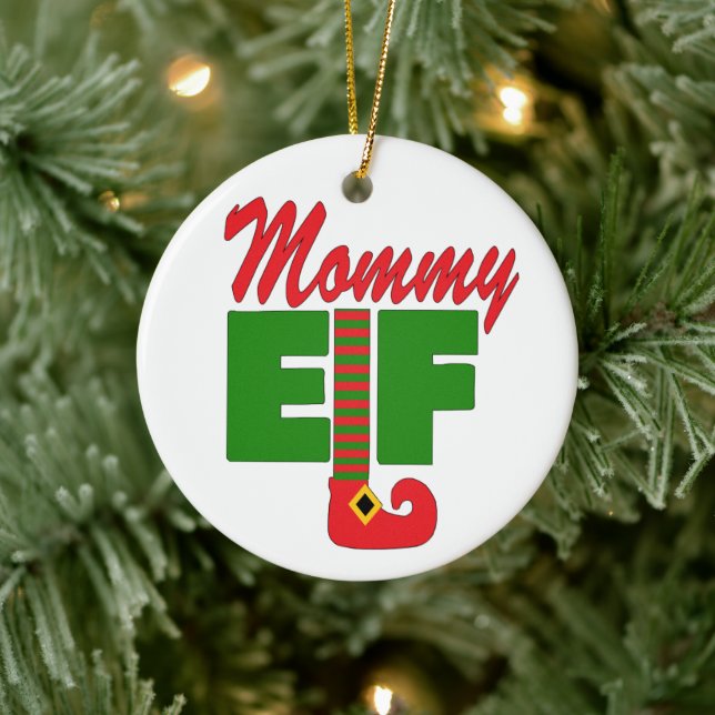 Mommy Elf   Ceramic Ornament (Tree)