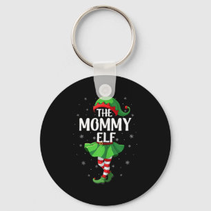 Mommy Elf Christmas Girls Women Elf Squad Xmas Fam Keychain