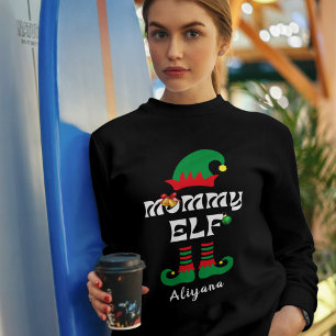 Mommy elf family matching christmas outfit name T-Shirt