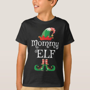 Mommy Elf Women Matching Family Elf Mom Xmas Pjs T-Shirt