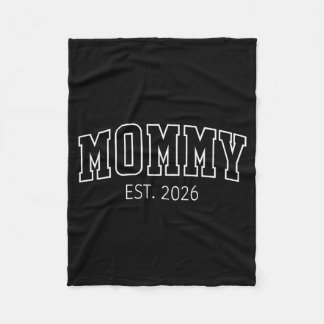 Mommy est 2026 first time mom baby announcement fleece blanket