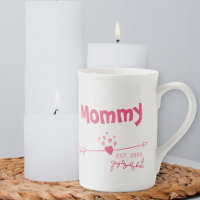 Mommy Est 20xx - Hearts & Arrows in Two Tone Pink