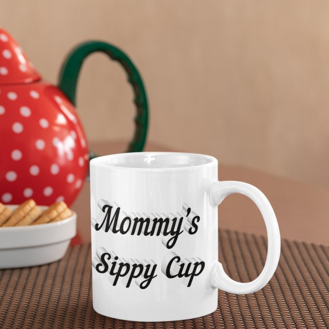 Mommy funny coffee quote black half text coffee mug (Creator Uploaded)