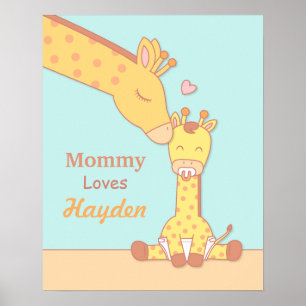 Mommy Giraffe and Baby Calf Nursery Room Decor